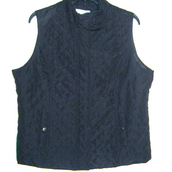 Christopher Banks Women's Black Quilted Vest Large - Picture 2 of 6